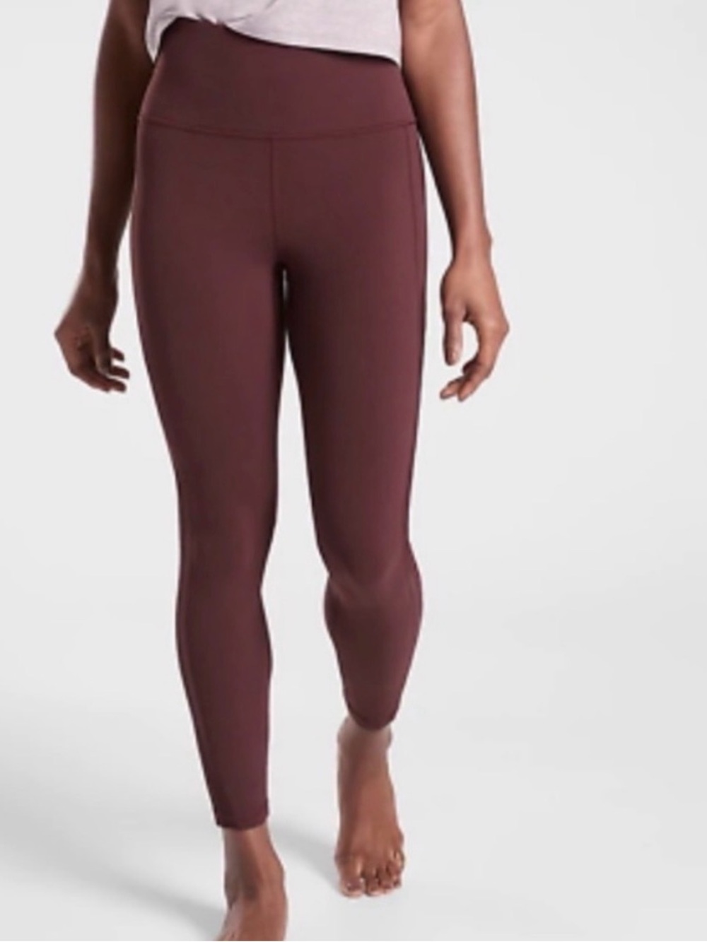 Athleta Shakti 7/8 mesh leggings plum M athleisure yoga
